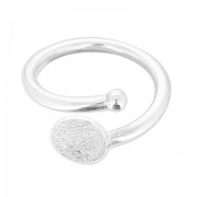 925 Sterling Silver flexible ring size 54 with 8 mm pad  x1