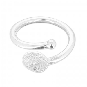 925 Sterling Silver flexible ring size 54 with 8 mm pad  x1