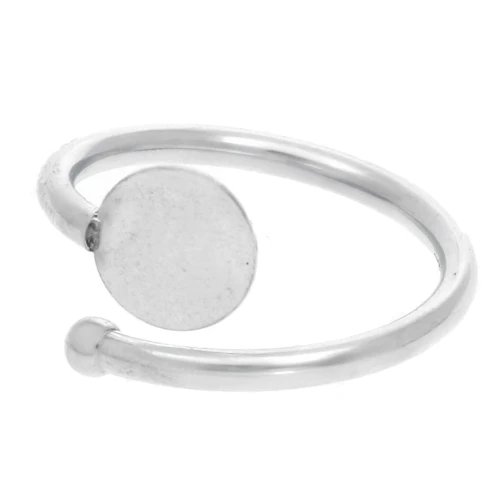 925 Sterling Silver flexible ring size 54 with 8 mm pad  x1