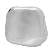 15x16 mm irregular diamond bead in CCB metallic acrylic - Silver x4