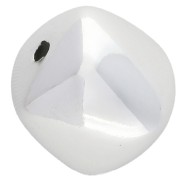 16x17 mm irregular cube bead in CCB acrylic metallized - Silver x1