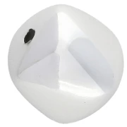 16x17 mm irregular cube bead in CCB acrylic metallized - Silver x1
