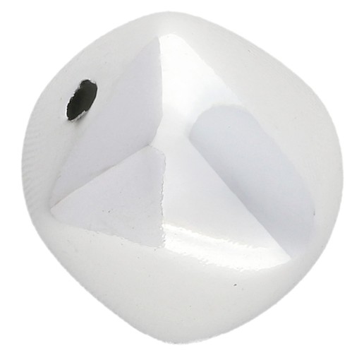 16x17 mm irregular cube bead in CCB acrylic metallized - Silver x1