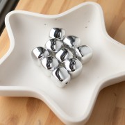 16x17 mm irregular cube bead in CCB acrylic metallized - Silver x1