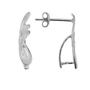 Earstud pendant holder 17mm 925 silver x2