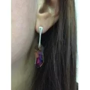 earstud pendant holder 21mm 925 silver x2