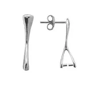earstud pendant holder 19mm 925 silver x2