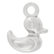 Duck charm 15x12 mm - Antique fine silver plated x1|raw }}
