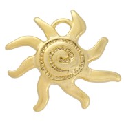 Sun charm 16x18 mm - Fine gold plated x1