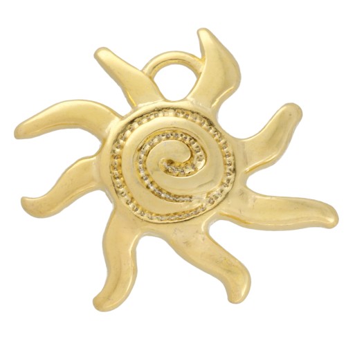 Sun charm 16x18 mm - Fine gold plated x1