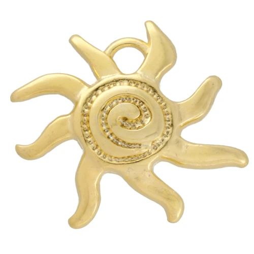 Sun charm 16x18 mm - Fine gold plated x1