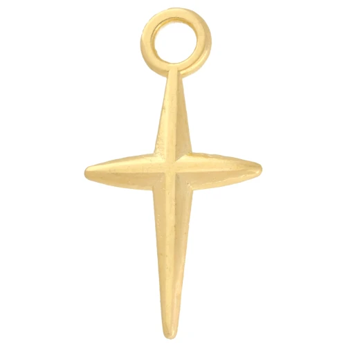 Cross charm 19.5x10 mm - Fine gold plated x1