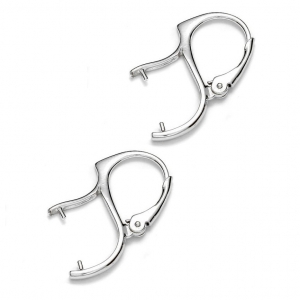 Leverback earrings for rounds 10mm 925 silver x2