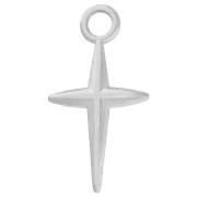 Cross charm 19.5x10 mm - Antique fine silver plated x1