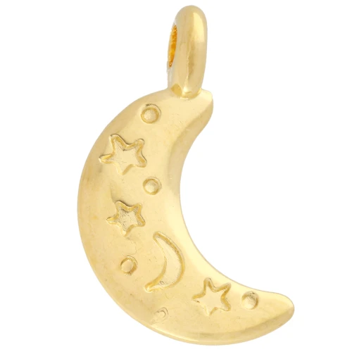Motil moon and star charm 19x10 mm - Fine gold plated x1