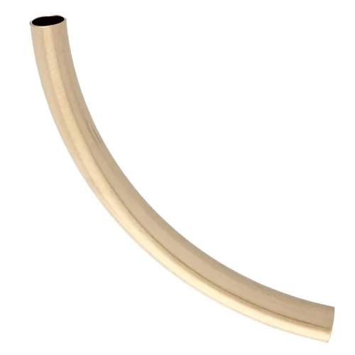Bead textured curved tube 35x3 mm - Gold filled (gold laminated) x1