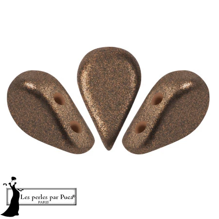 Glass beads Amos® by Puca® 5x8 mm - Bronze Anthracite x10g