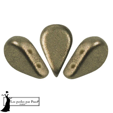 Glass beads Amos® by Puca® 5x8 mm - Bronze Green x10g