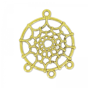 Dreamcatcher Shaped spacer 34mm Antic gold tone x2