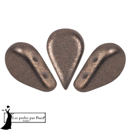 Glass beads Amos® by Puca® 5x8 mm - Bronze Grey x10g