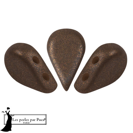 Glass beads Amos® by Puca® 5x8 mm - Bronze Maroon x10g