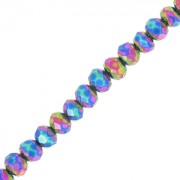 Fire Polished faceted flat round 3x2mm Iris x34cm