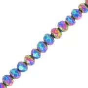 Fire Polished faceted flat round 3x2mm Iris x34cm