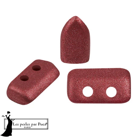 Glass beads Piros® by Puca® 2x5 mm - Metal Shine Garnet x10g