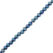 Perles rondelles facettées - rondes aplaties - 3.5x3 mm Blue Iris x35cm