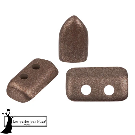 Glass beads Piros® by Puca® 2x5 mm - Metal Shine Maroon x10g