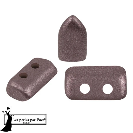 Glass beads Piros® by Puca® 2x5 mm - Metal Shine Plum x10g