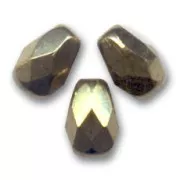 Faceted pears 7x5 mm Jet Bronze x25