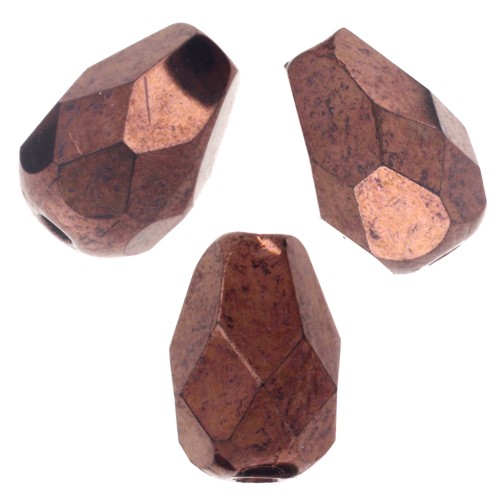 Faceted Pear Shapes 7x5 mm - Dark Bronze x25