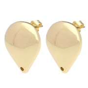 Round drop earstuds 20.5x19 mm - Gold x2|raw }}