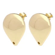 Round drop earstuds 20.5x19 mm - Gold x2
