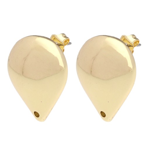 Round drop earstuds 20.5x19 mm - Gold x2