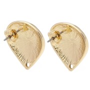 Round drop earstuds 20.5x19 mm - Gold x2