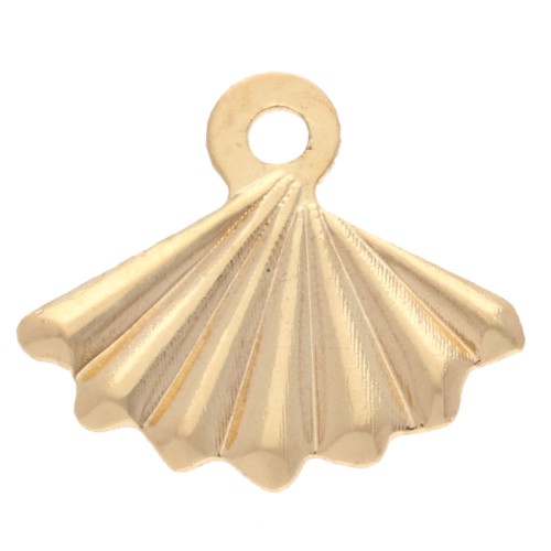 Fan charm 10x11.5 mm - Gold x1
