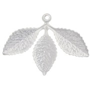 Pendant 3 leaves 23x30.5 mm - Silver mat x1