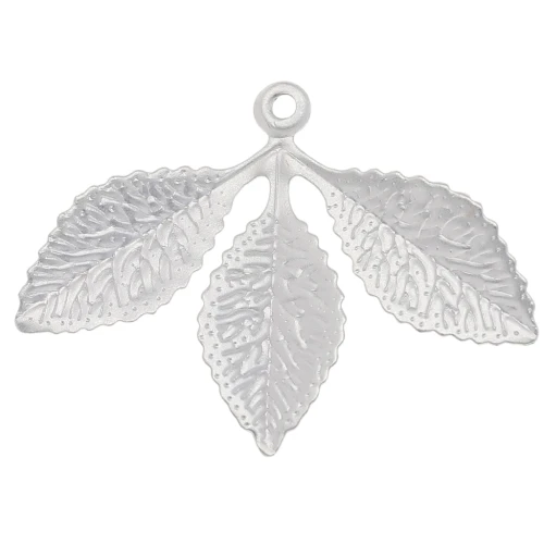 Pendant 3 leaves 23x30.5 mm - Silver mat x1