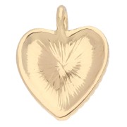 Heart charm 18x14.5 mm with glass heart - Gold - Opal x1