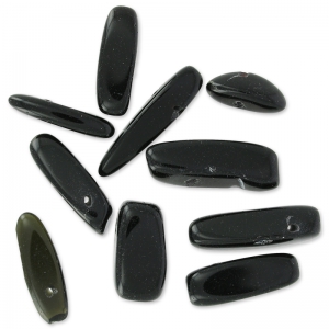 Irregular beads drops 12-22 mm Black Onyx x10
