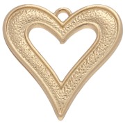 Textured openwork heart pendant 30x28 mm - Gold x1|raw }}
