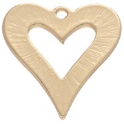 Textured openwork heart pendant 30x28 mm - Gold x1