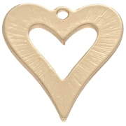 Textured openwork heart pendant 30x28 mm - Gold x1