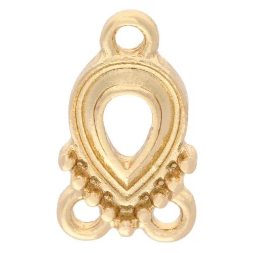Spacers fancy drop 15x8 mm with 3 rings - Gold x1