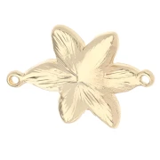 Flower spacer 21.5x15 mm with epoxy resin and rhinestones - Gold - Black x1