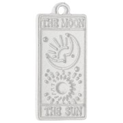 Rectangle tarot card pendant 22x15 mm - Silver mat x1