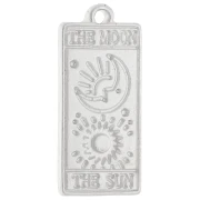 Rectangle tarot card pendant 22x15 mm - Silver mat x1