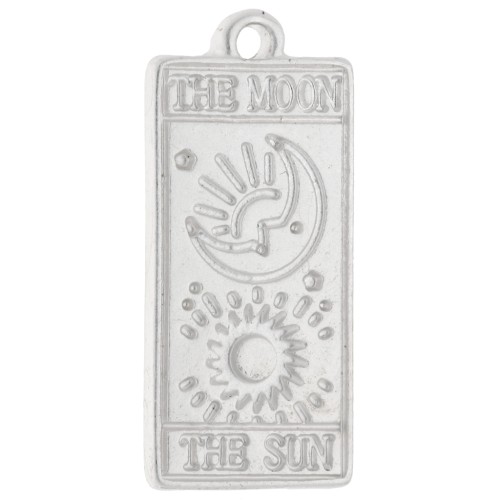 Spacers rectangle tarot card 22x15 mm - Silver mat x1